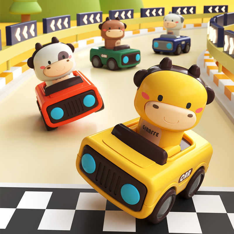 Kids Toys Vehicle - Animal Push and Go Car Toy,