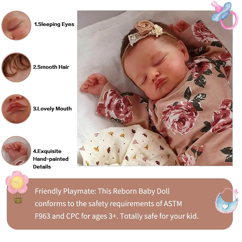 Kids Toys New Born - 19inch Reborn Bebe Rosalie Newborn Dolls