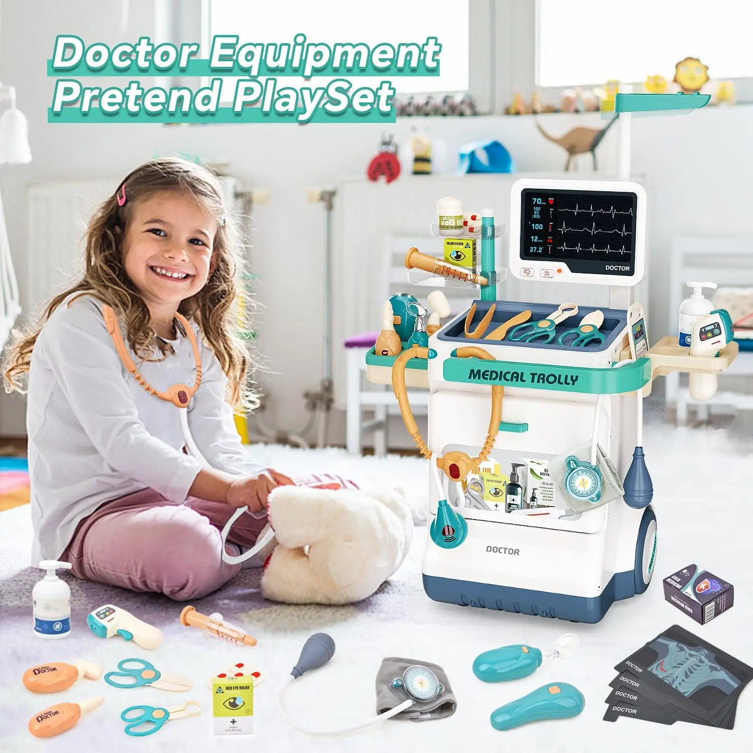 Kids Medical Kit Toy Pretend P - Kids Xray Toys 评论和价格