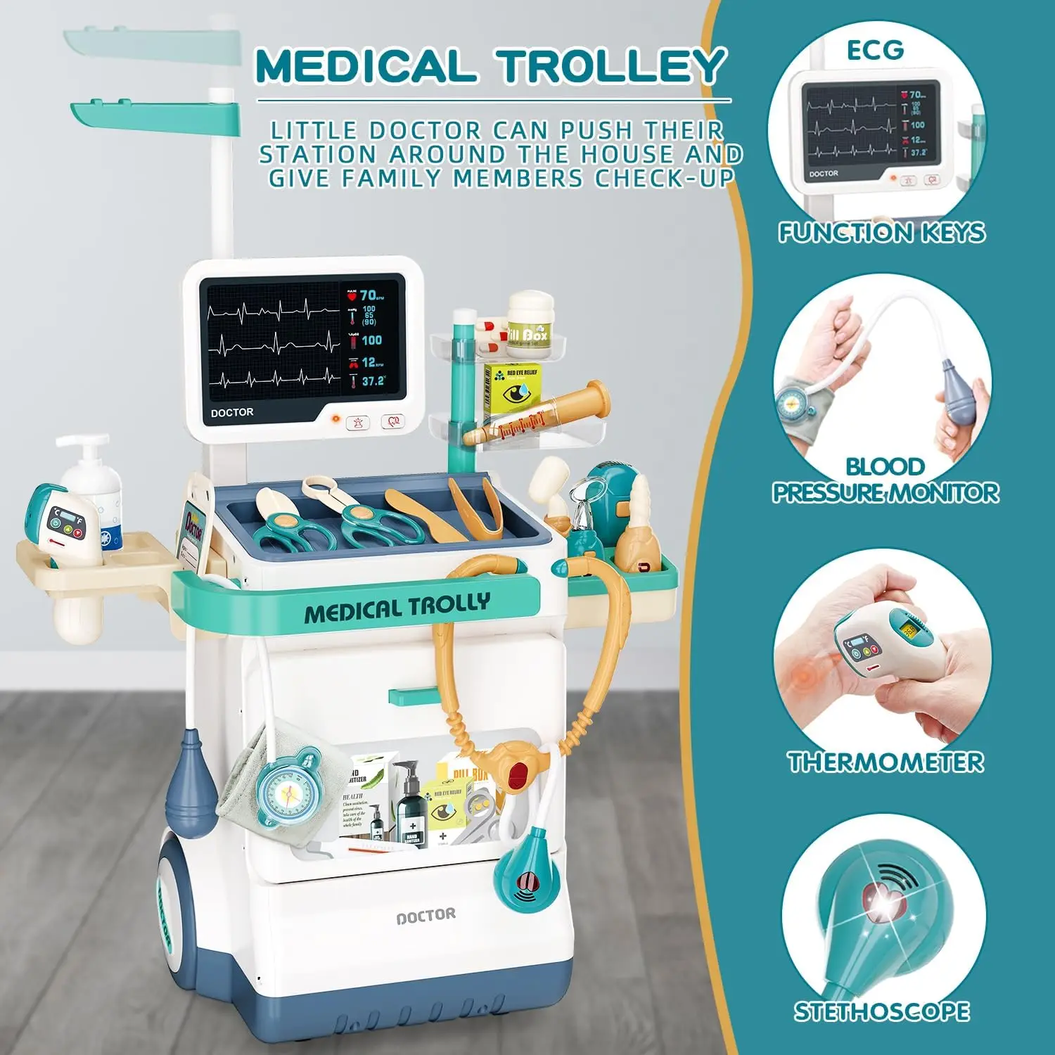 Kids Medical Kit Toy Pretend P - Kids Xray Toys 评论和价格