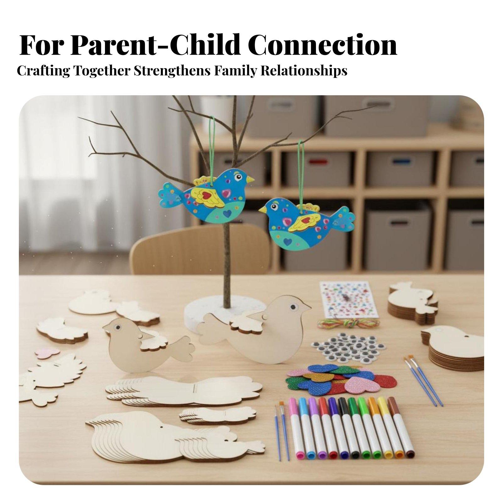 8 Pieces 3D Wooden Bird Craft  - Kids Toys Home 评论和价格