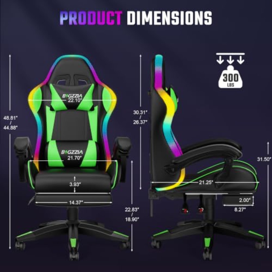RGB gaming chair with footrest - Kids & Toys Expo Saudi Arabia 评论和价格