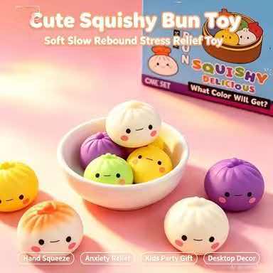 Cartoon Bun Squishy Fidget Toy - Kids Toys Home 评论和价格