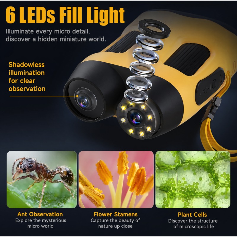 Microscope Camera 4K 1000X Dig - Kids Toys Top View 评论和价格
