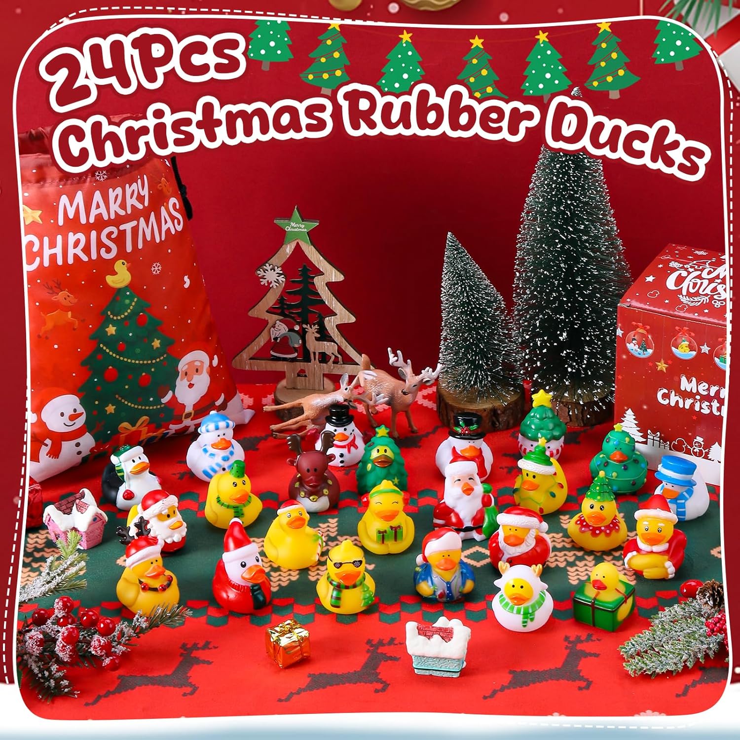 12-100pcs Christmas Rubber Duc - Kids Toys Jeep 评论和价格