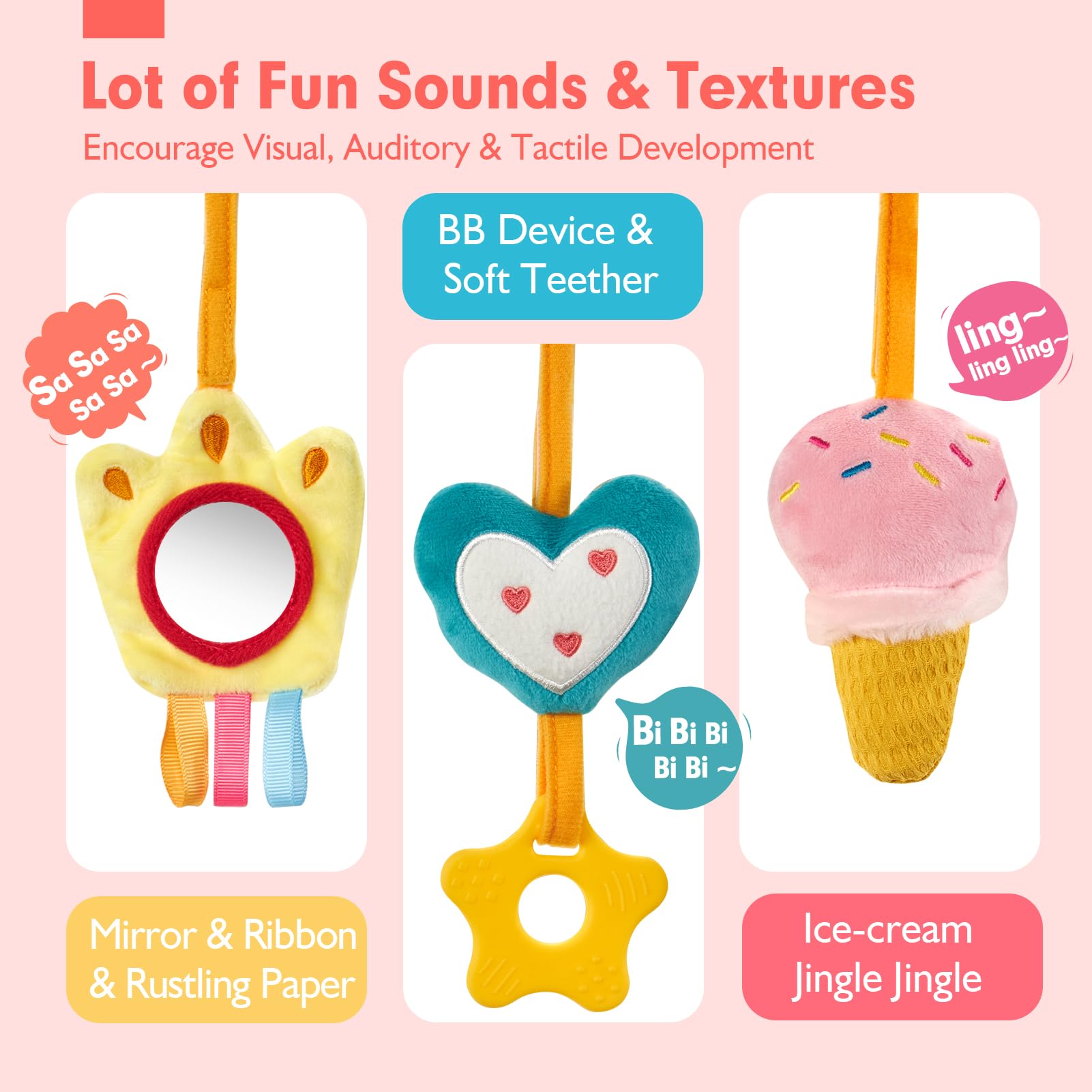 Car Seat Toys for Babies Rattl - Kids Toys New Born 评论和价格
